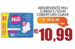 Economart Atacadista Absorvente mili c/abas c/32un cobertura suave oferta