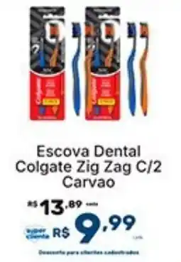 Super Lagoa Escova Dental Colgate Zig Zag C/2 Carvao oferta