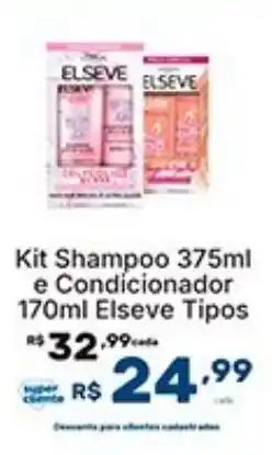 Super Lagoa Kit Shampoo e Condicionador Elseve Tipos oferta