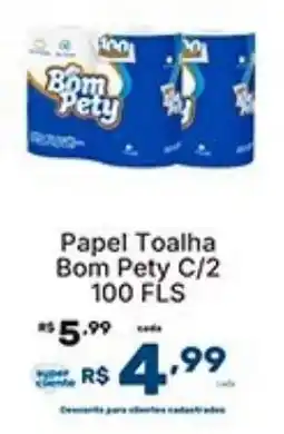 Super Lagoa Papel Toalha Bom Pety C/2 100 FLS oferta