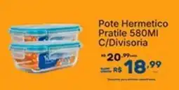 Super Lagoa Pote Hermetico Pratile C/Divisoria oferta