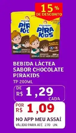 Assaí Atacadista Bebida láctea sabor chocolate pirakids oferta