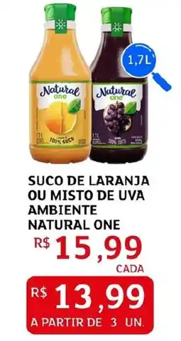Assaí Atacadista Suco de laranja ou misto de uva ambiente natural one oferta