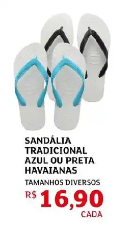Assaí Atacadista Sandália tradicional azul ou preta havaianas oferta