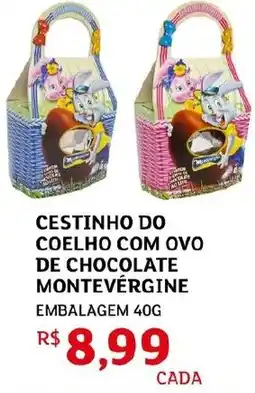Assaí Atacadista Cestinho do coelho com ovo de chocolate montevérgine oferta
