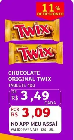 Assaí Atacadista Chocolate original twix tablete oferta