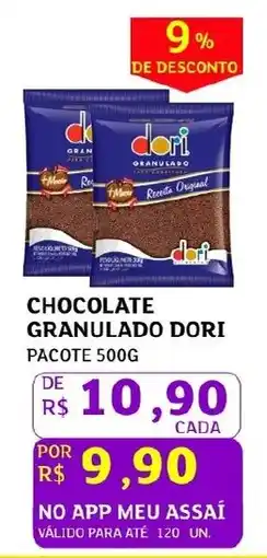 Assaí Atacadista Chocolate granulado dori pacote oferta