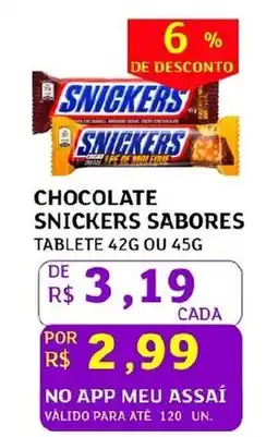 Assaí Atacadista Chocolate snickers sabores oferta