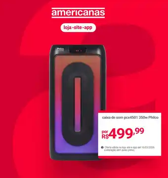 Caixa de som pcx4501 350w Philco