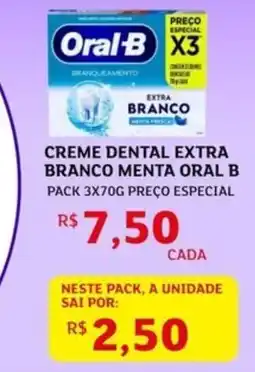 Assaí Atacadista Creme dental extra branco menta oral b oferta