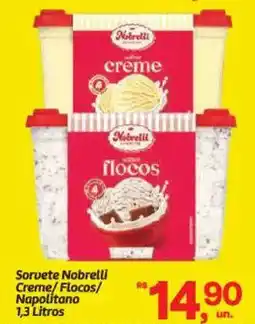 Fort Atacadista Sorvete Nobrelli Creme/Flocos/ Napolitano oferta