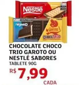 Assaí Atacadista Chocolate choco trio garoto ou nestlé sabores tablete oferta
