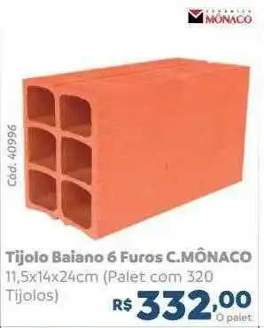 Tijolo Baiano 6 Furos C Mônaco
