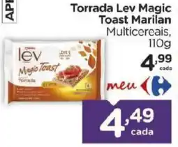 Carrefour Torrada Lev Magic Toast Marilan Multicereais, oferta