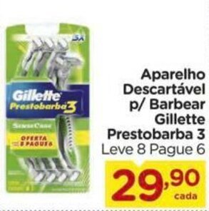 Carrefour Aparelho Descartavel p/ Barbear Gillette Pretobarba 3 oferta