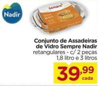Carrefour Conjunto de Assadeiras de Vidro Sempre Nadir oferta