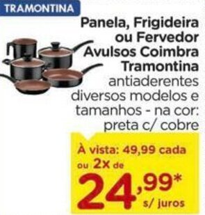 Carrefour Panela, Frigideira ou Fervedor Avulsos Coimbra Tramontina oferta