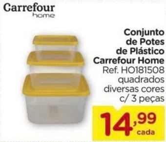 Carrefour Conjunto de Potes de Plastico Carrefour Home c/3 pecas oferta