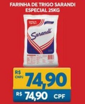 Atacadão Centro Sul Farinha de trigo Sarandi Especial 25kg oferta