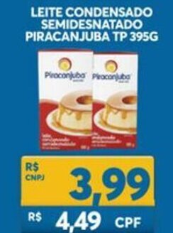Atacadão Centro Sul Leite Condensado Semidesnatado Pirancanjuba TP 395g oferta