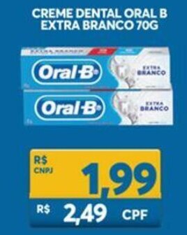 Creme Dental Oral B Extra Branco 70g