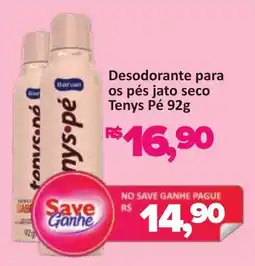 Supermercados Savegnago Desodorante para os pés jato seco Tenys Pé oferta