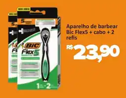 Supermercados Savegnago Aparelho de barbear Bic Flex5 + cabo +2 refis oferta