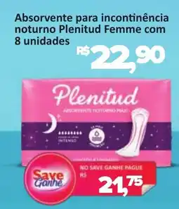 Supermercados Savegnago Absorvente para incontinência noturno Plenitud Femme oferta