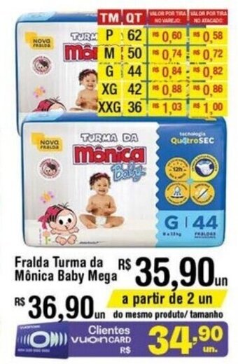 Fort Atacadista Fralda Turma Da Monica Baby Mega oferta