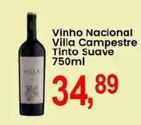 Federzoni Supermercados Vinho Nacional Villa Campestre Tinto Suave oferta