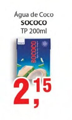 Supermercados Mundial Agua de Coco Sococo tp 200ml oferta