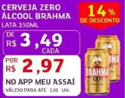 Assaí Atacadista Cerveja zero alcool brahma lata oferta