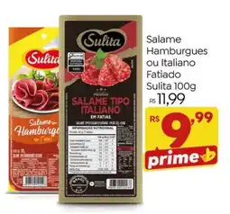 Brasão Supermercados Salame Hamburgues ou Italiano Fatiado Sulita oferta