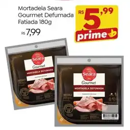 Brasão Supermercados Mortadela Seara Gourmet Defumada Fatiada oferta