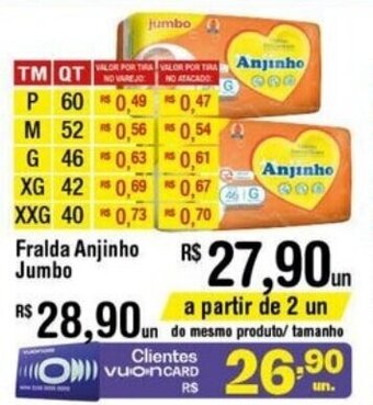 Fort Atacadista Fralda Anjinho Jumbo oferta