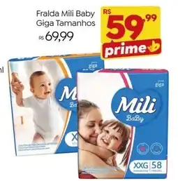 Brasão Supermercados Fralda Mili Baby Giga Tamanhos oferta