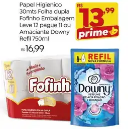 Brasão Supermercados Papel Higienico 30mts Folha dupla Fofinho Embalagem Leve 12 pague 11 ou Amaciante Downy Refil oferta