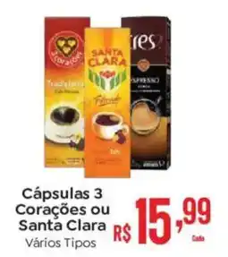 Supermercados Mateus Cápsulas 3 Corações ou Santa Clara Vários Tipos oferta