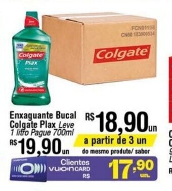 Fort Atacadista Enxaguante Bucal Colgate Plax Leve 1L Pague 700ml oferta