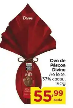 Carrefour Ovo de Páscoa Divine Ao leite, 37% cacau, oferta