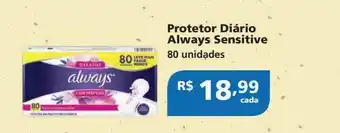 Protetor Diário Always Sensitive 80 Unidades