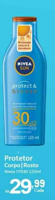 Protetor Corpo Rosto Nivea Fps30 125ml
