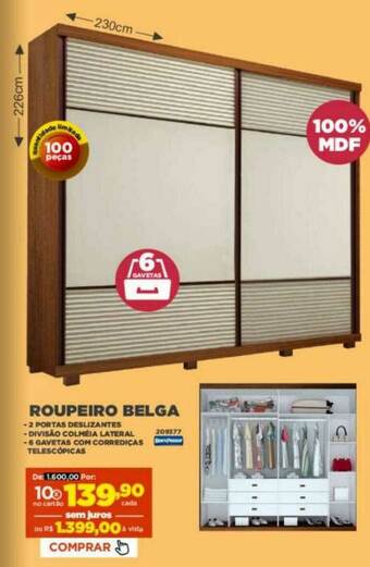 Móveis Simonetti Roupeiro Belga Bom Pastor oferta