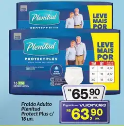 Fort Atacadista Fralda Adulto Plenitud Protect Plus c/ 16 un. oferta