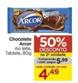 Carrefour Chocolate Arcor Ao leite, Tablete, oferta