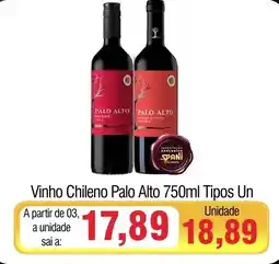Spani Atacadista Vinho Chileno Palo Alto Tipos Un oferta