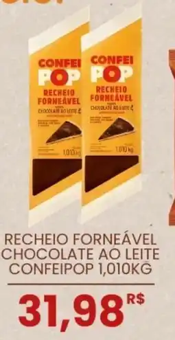 Mercadão Atacadista Recheio forneável chocolate ao leite confeipop oferta