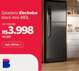 Casas Bahia Geladeira Electrolux black inox oferta