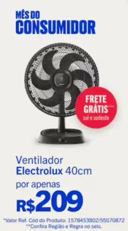 Casas Bahia Ventilador Electrolux 40cm oferta