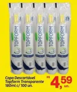 Fort Atacadista Copo Descartável Topform Transparente c/100 un. oferta